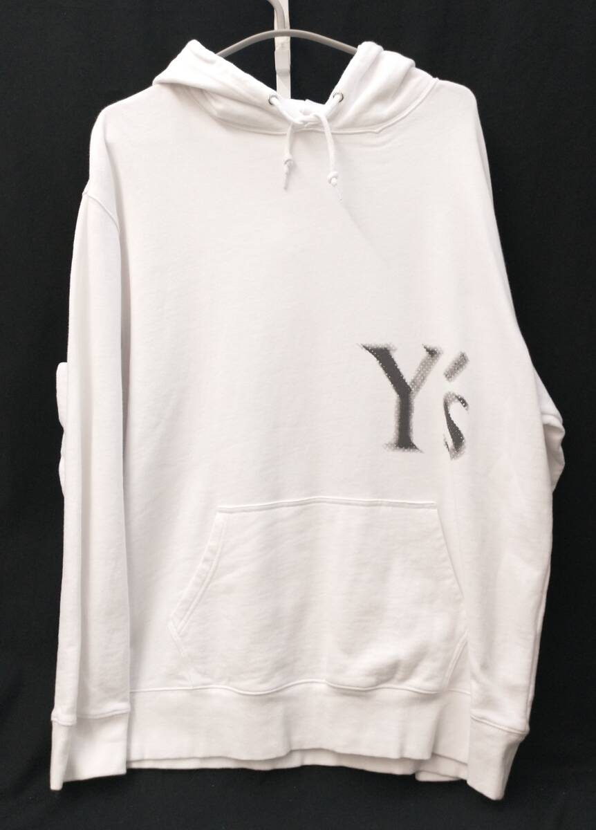 [16SS] Y's YOHJI YAMAMOTO LOGO HOODIE ワイズ ヨウジヤマモト ロゴ フーディ パーカー サイズ4 白 ホワイト YO-T59-969 店舗受取可_画像1