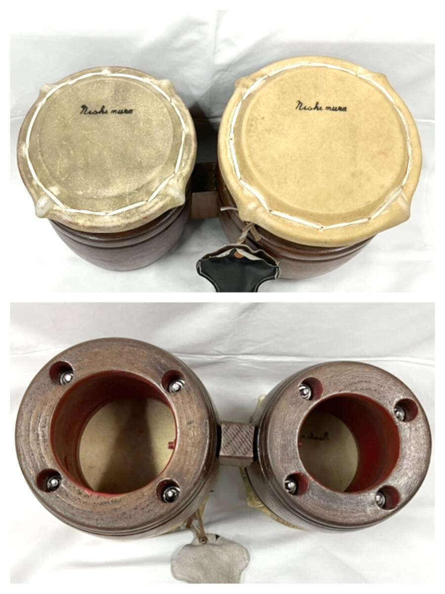 nishimura 西村 ボンゴ 膜鳴楽器 太鼓 マラカス 体鳴楽器 ラテン楽器 民族楽器 打楽器 セット売りの画像2
