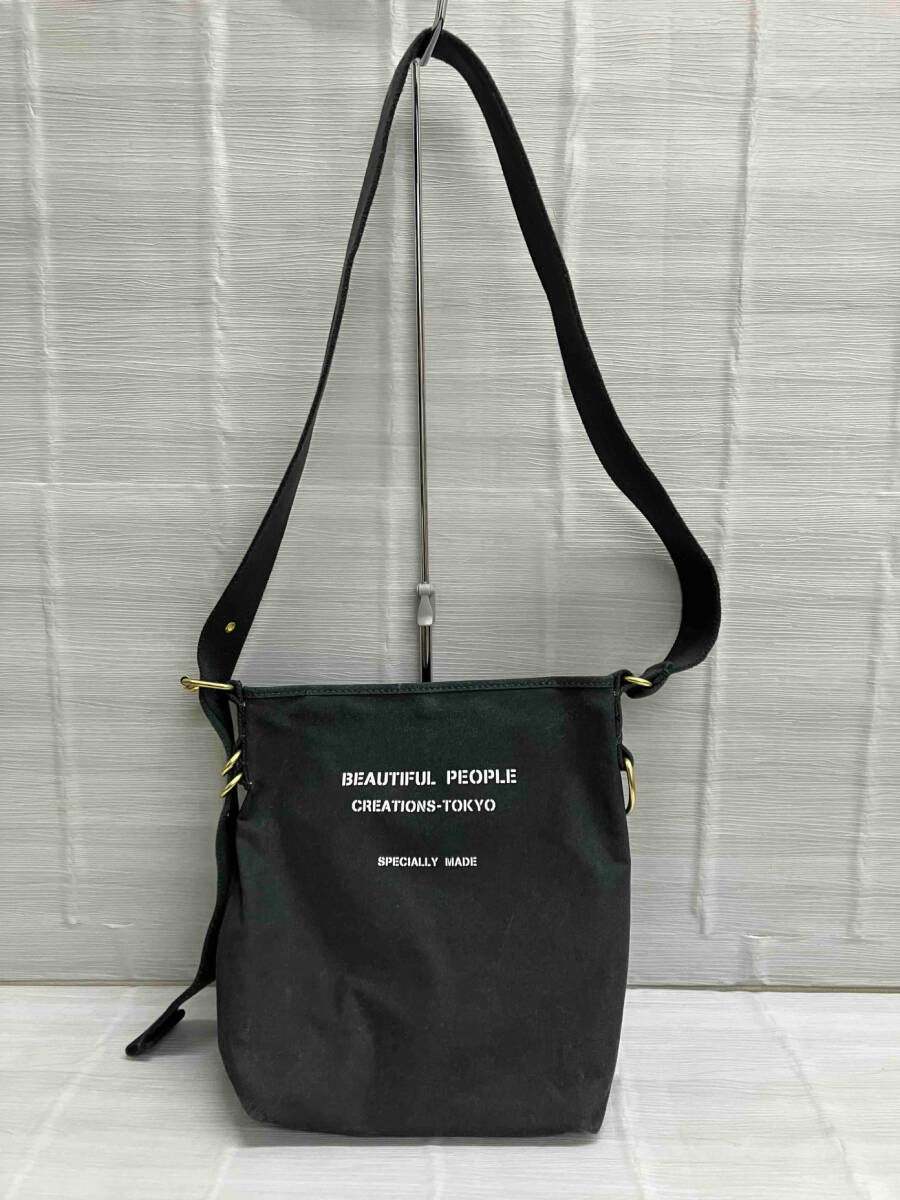 beautiful people ビューティフルピープル army tent cloth shoulder bag BLK ブラック ダークグレー ショルダーバッグ レディース メンズ_画像1