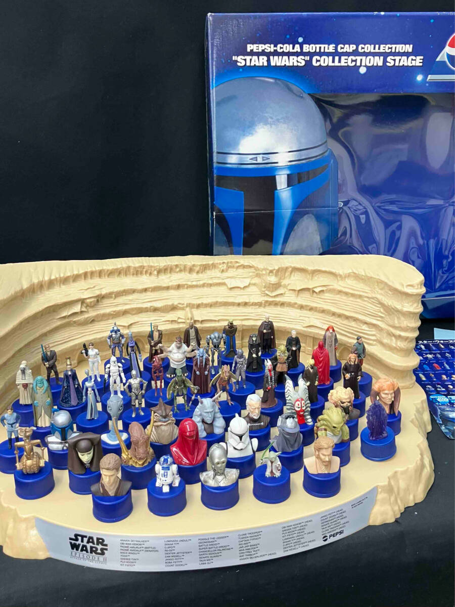 [箱付] PEPSI STAR WARS ep.2 ペプシ スターウォーズ エピソード2 コレクションステージ ボトルキャップ ヨーダ C-3PO R2-D2 輸送箱有りの画像1