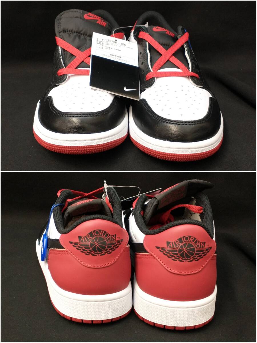 [黒タグ付・未使用] NIKE AIR JORDAN 1 RETRO LOW OG AJ1 BLACK TOE ジョーダン つま黒 シカゴ 27cm 赤 白 黒 CZ0760-106 店舗受取可_画像3