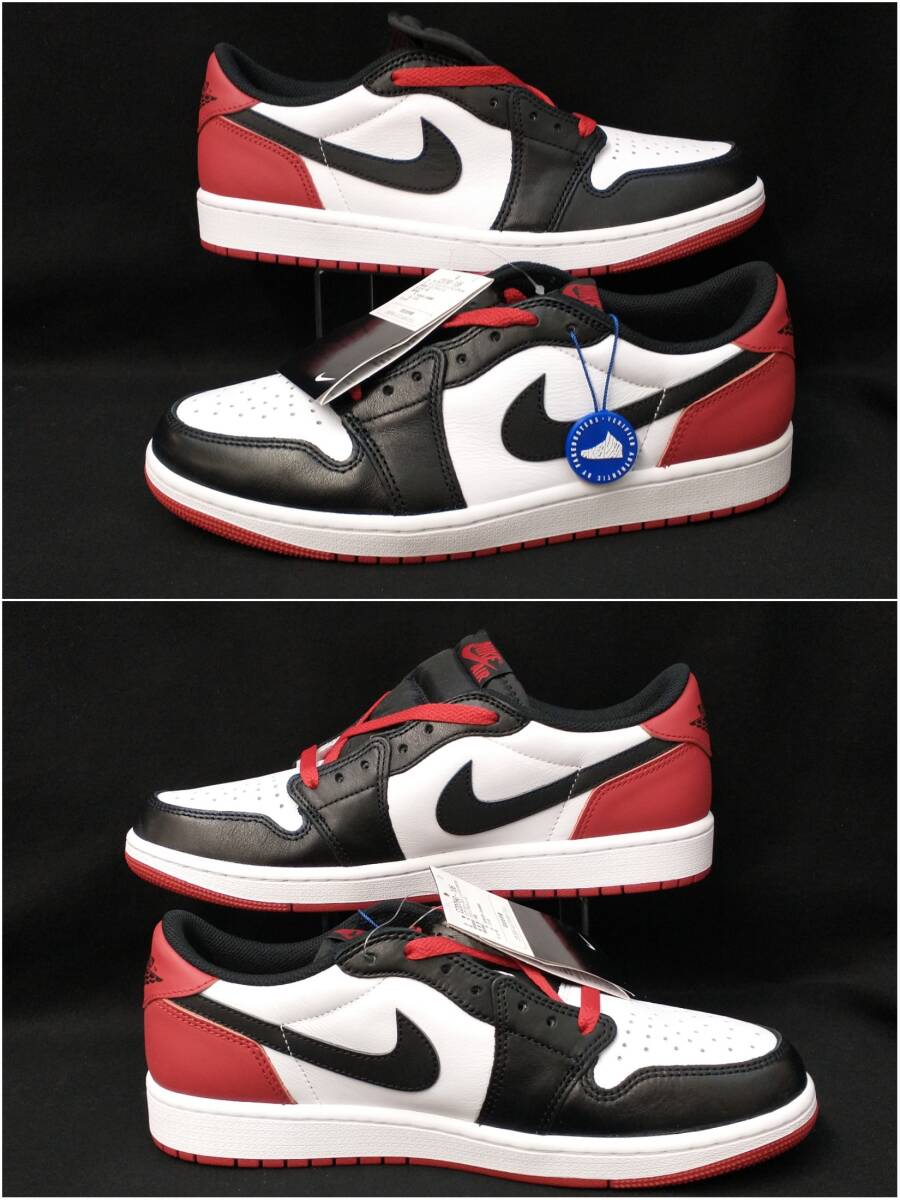 [黒タグ付・未使用] NIKE AIR JORDAN 1 RETRO LOW OG AJ1 BLACK TOE ジョーダン つま黒 シカゴ 27cm 赤 白 黒 CZ0760-106 店舗受取可_画像4