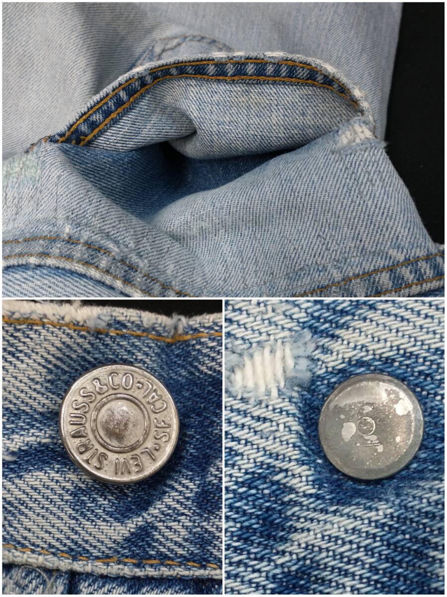 [70s] LEVI'S 501 VINTAGE DENIM JEANS リーバイス ヴィンテージ デニム ジーンズ 66後期 W36 刻印 6 77年製 ※リペアあり 店舗受取可_画像4