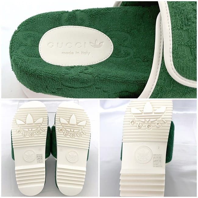  Gucci Adidas платформа сандалии зеленый 702412 ec-20052 не использовался мужской 7 26.0cm
