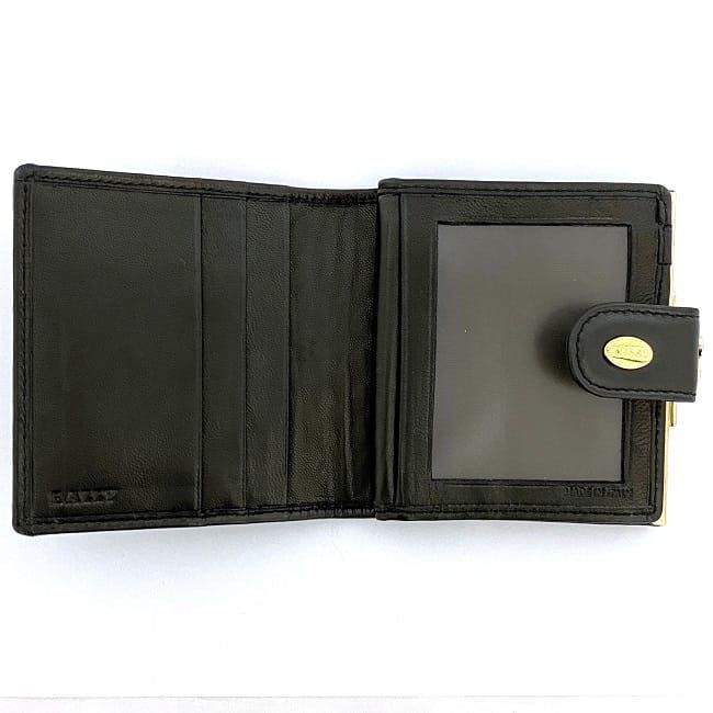 バリー 二つ折り がま口 財布 ブラック ec-20097 美品 キルティング パテント レザー 中古 BALLY_画像6
