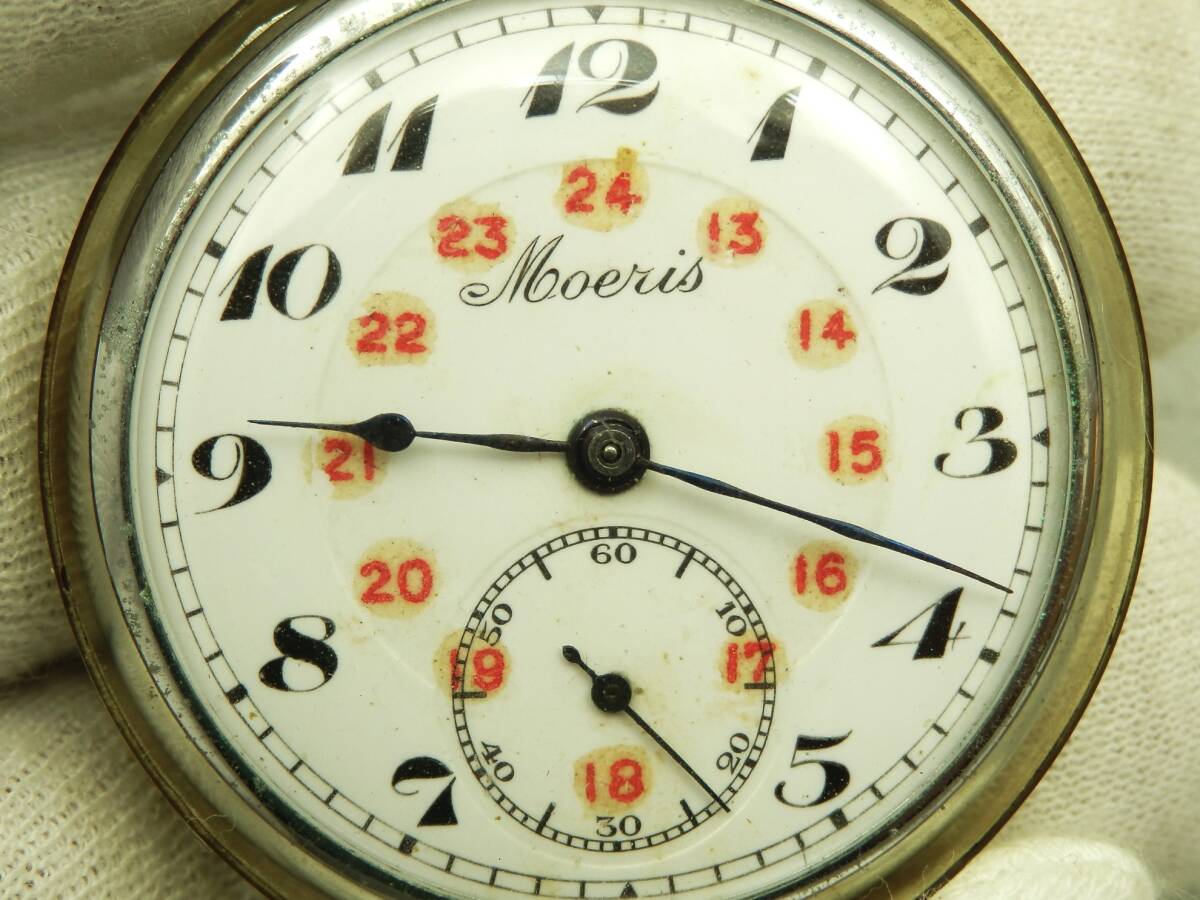 MOERIS 機械式手巻き 懐中時計 約37.95ｇ 稼働現状品 売り切りの画像10