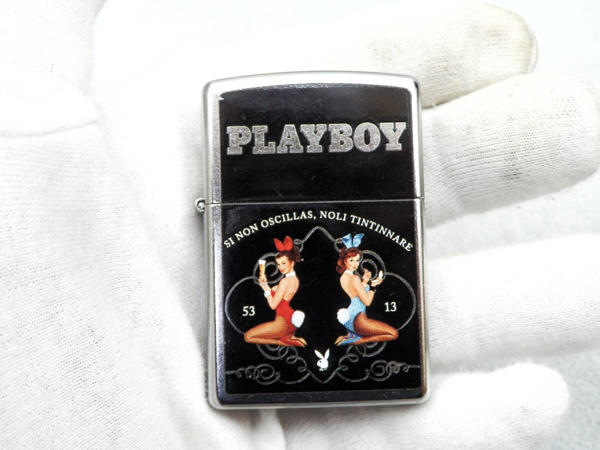 ZIPPO 14年製 PLAYBOY オイルライター 約53ｇ 着火現状品 売り切り_画像10