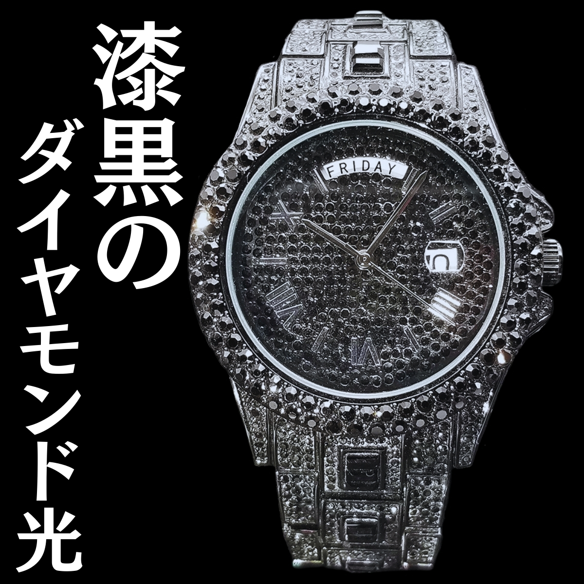 ダイヤモンド　プラチナ　高級腕時計 オマージュ ゴールドダイヤ ロレックス デイデイト メンズ　高級 ジュエリー　ピンクゴールド　B7_画像7