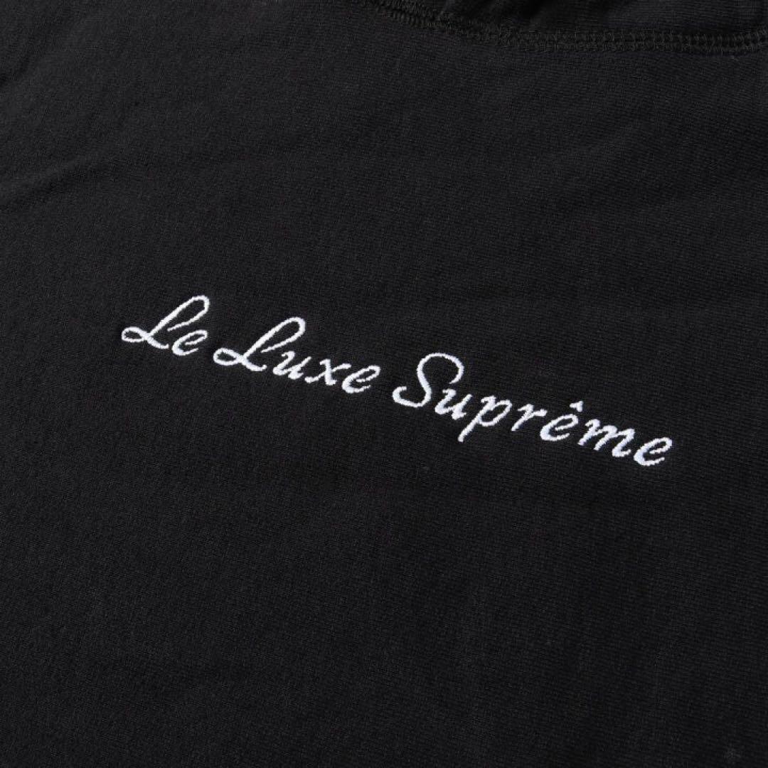 【supreme】美品 スウェットパーカー Le Luxe Hooded Sweatshirt ブラック S_画像3