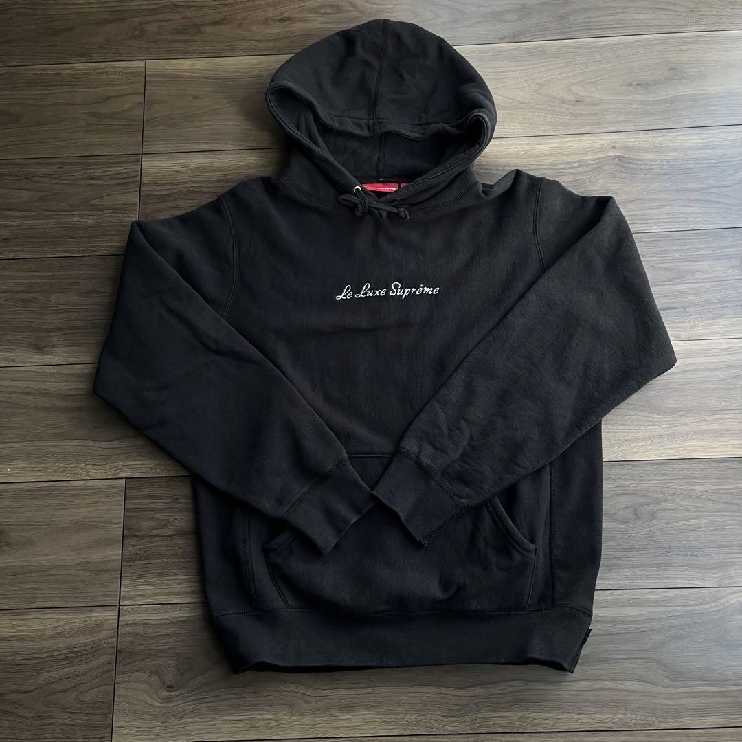 【supreme】美品 スウェットパーカー Le Luxe Hooded Sweatshirt ブラック S_画像6