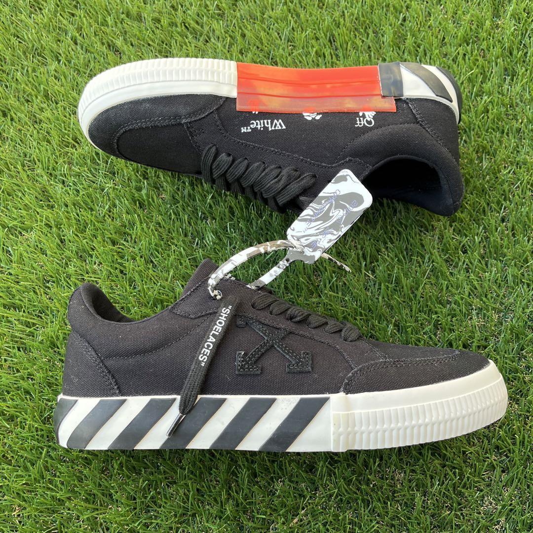 【新品未使用】Off-White オフホワイト スニーカー ブラック ローカット 41サイズ メンズ OMIA085E20FAB0011010 LOW VULCANIZED BLACK_画像2