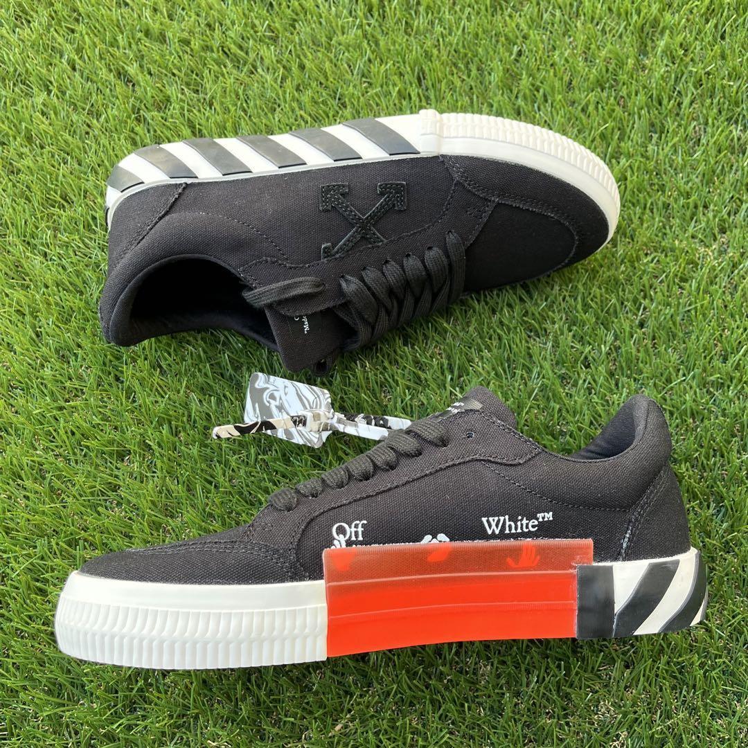 【新品未使用】Off-White オフホワイト スニーカー ブラック ローカット 41サイズ メンズ OMIA085E20FAB0011010 LOW VULCANIZED BLACK_画像3