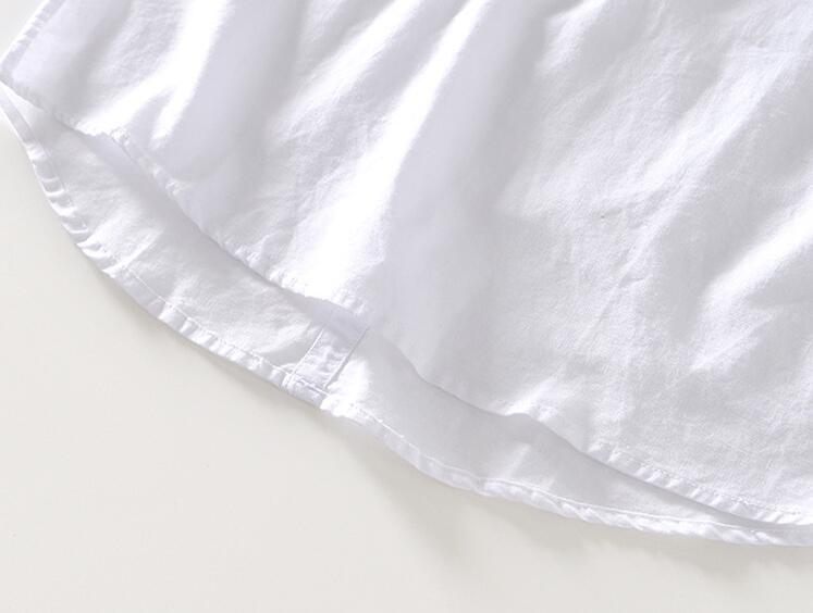 リネンシャツ 長袖　立ち襟メンズ*新品　 プルオーバー ヘンリーネック カジュアルシャツ 綿麻　夏服 トップス 白　XL_画像10