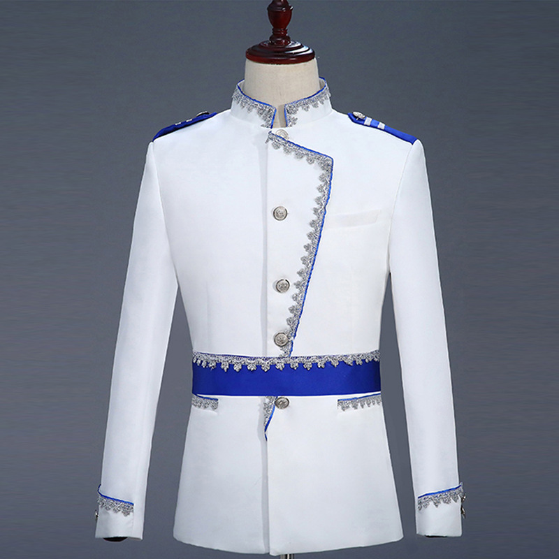 new goods fine quality 4 point set .. costume play clothes .. white ( white ) tuxedo stage costume outer garment trousers M L-2XL chairmanship musical performance . presentation 