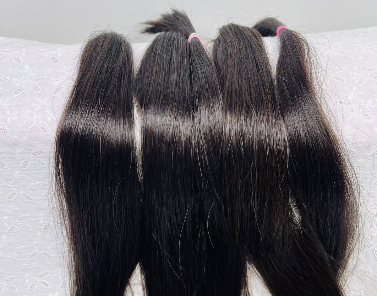 自然な黒髪の髪束⑤ 日本人女性ロング70㎝　ストレートヘア_画像1