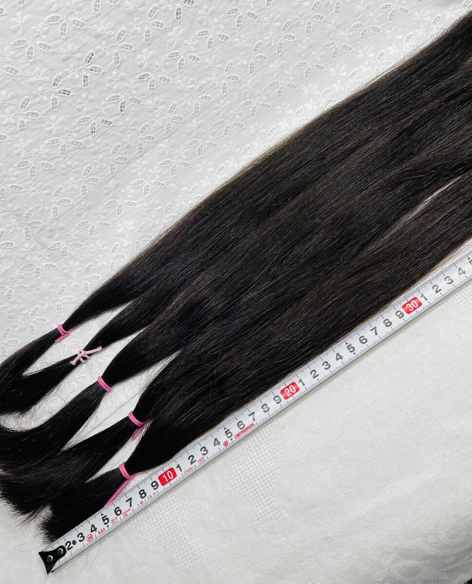 自然な黒髪の髪束⑤ 日本人女性ロング70㎝　ストレートヘア