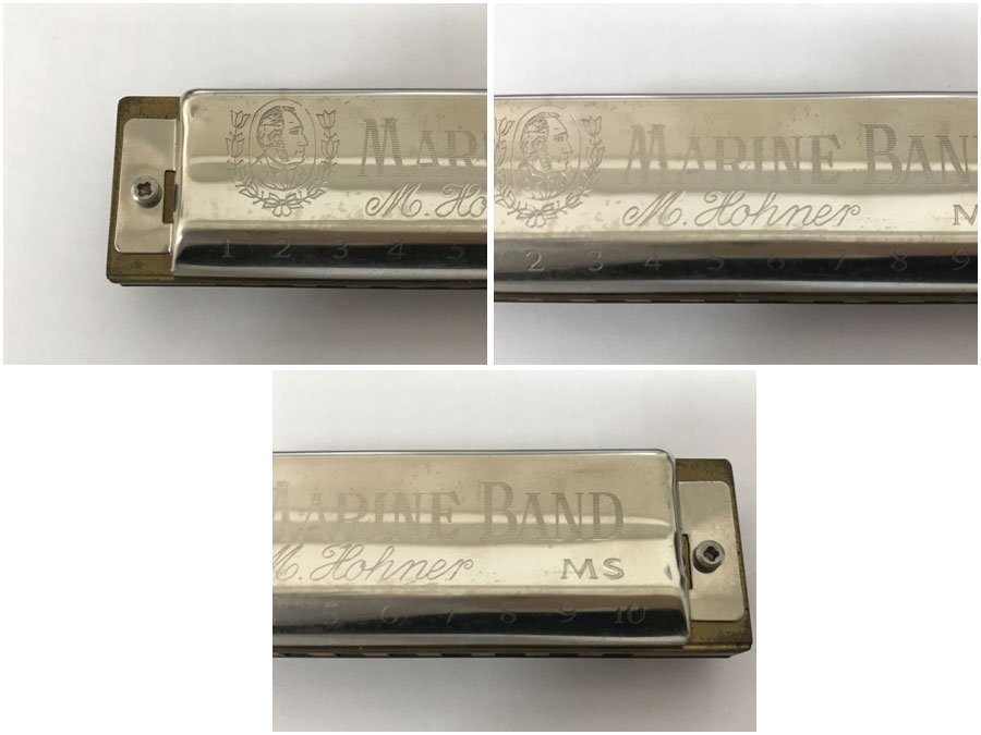 ☆中古☆M HOHNER ホーナー MS MARINE BAND ハーモニカ C調 10穴 1896 ドイツ製 ケース付きの画像5