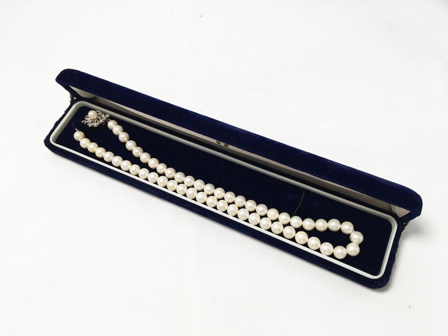 本真珠 パール ネックレス 約41cm 留め具(表記SILVER) 約6.6mm～7.1mm 総重量約31.1ｇラウンド ホワイト系の画像8