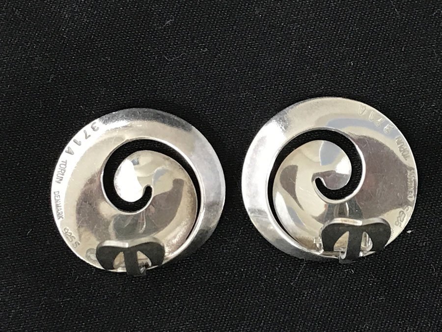 ☆中古☆GEORG JENSEN ジョージジェンセン トールン イヤリング 925S シルバー TORUN 371A 重量約8.1gの画像3