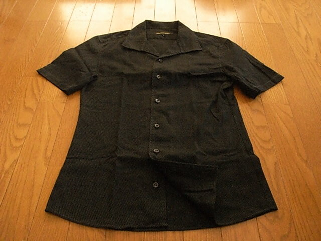 ハイストリート かっこいい半袖ドレスシャツ ブラック サイズLの画像1
