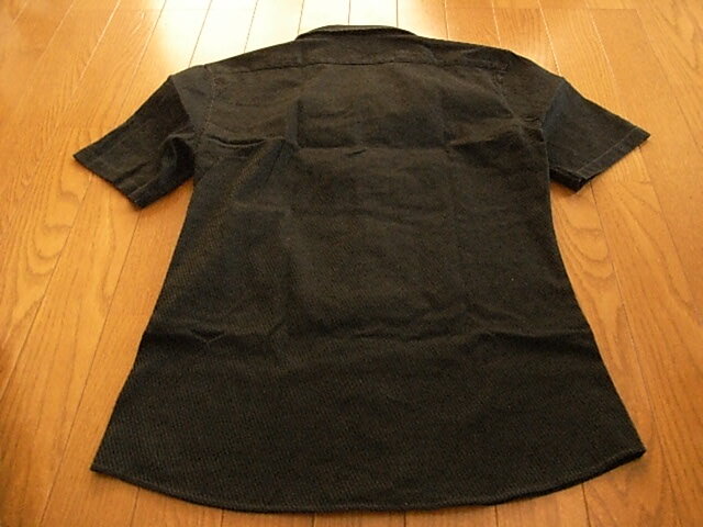 ハイストリート かっこいい半袖ドレスシャツ ブラック サイズLの画像2