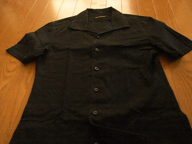 ハイストリート かっこいい半袖ドレスシャツ ブラック サイズLの画像5