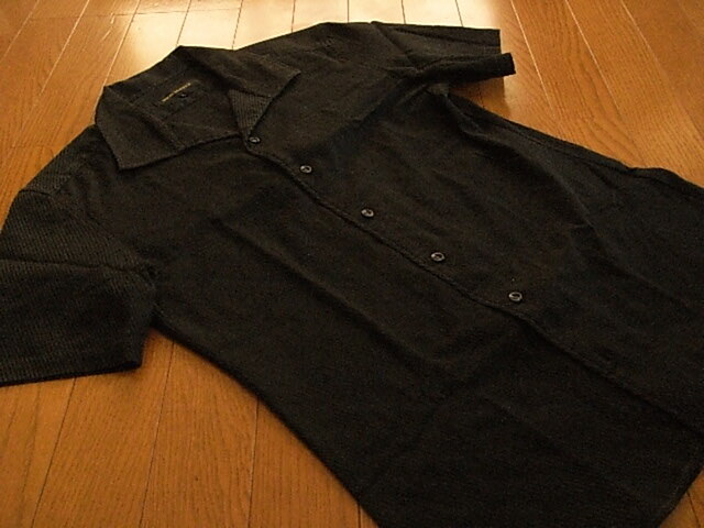 ハイストリート かっこいい半袖ドレスシャツ ブラック サイズLの画像9