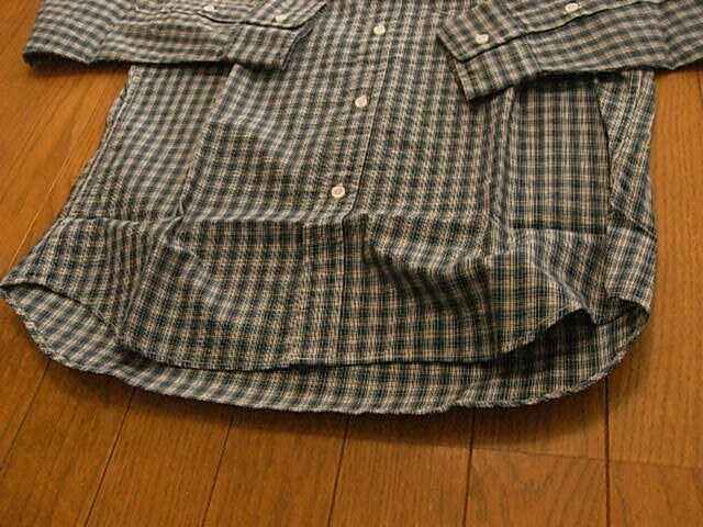 新品！TKタケオキクチ（タケオキクチ）かっこいい長袖ドレスシャツ　ネイビー系　チェック　サイズ3（L程度）_画像7