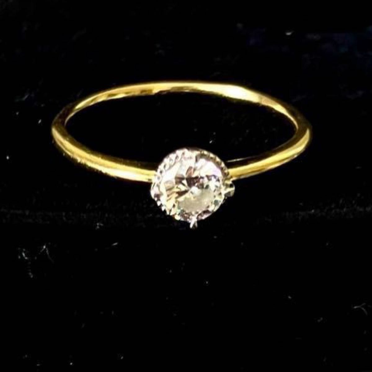 ★K18 /Pt900コンビ 0.3ct 1粒ダイヤリング ANELLI DI GINZA