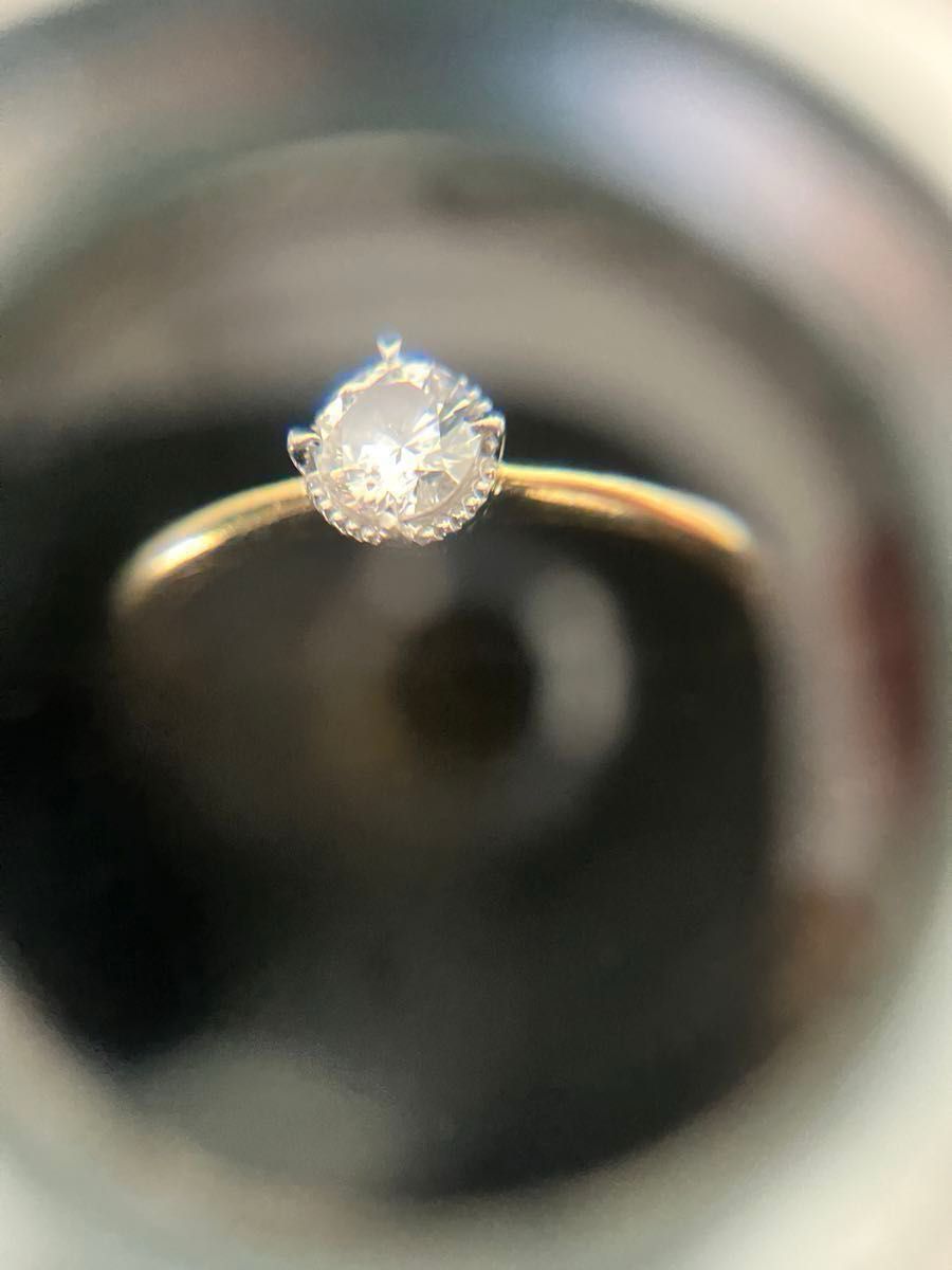 ★K18 /Pt900コンビ 0.3ct 1粒ダイヤリング ANELLI DI GINZA