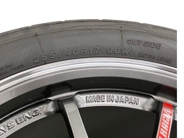 【引取限定】RAYS Volk Racing CE28SL SIZE 9JJ-17 45 ADVAN A052 255/40R17 ホイール タイヤ 4本 ジャンク 直 M8577549_画像6