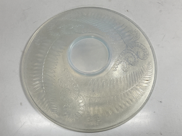 Etling France エトランフランス シダ オパールセント 約35cm 大皿 プレート ガラス アールデコ 食器 中古 W8714863の画像4