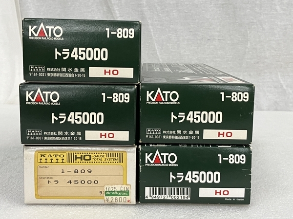 KATO 1-809 国鉄 トラ 45000形 無蓋車 2軸貨車 計5箱 10両セット HOゲージ 鉄道模型 中古 訳有S8718630_画像9