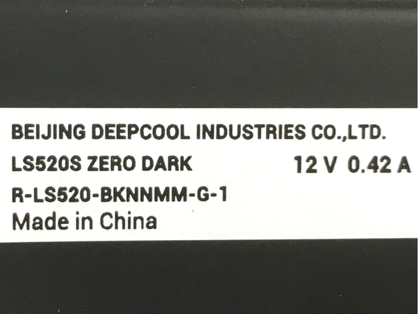 DEEPCOOL LS520S ZERO DARK 水冷CPUクーラー PC周辺機器 未使用 Y8724001の画像2
