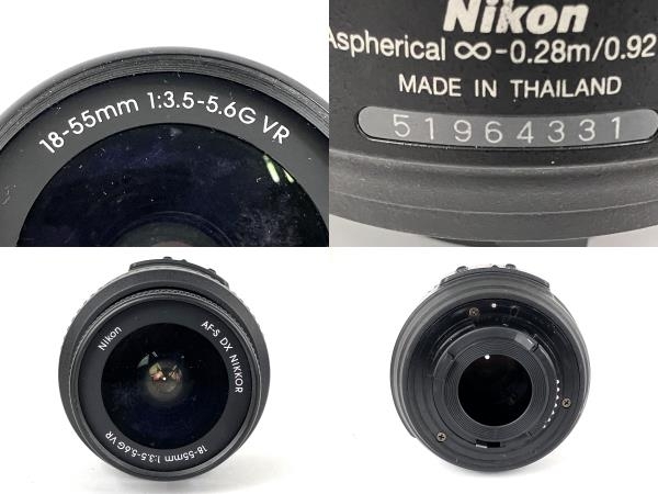 Nikon D3100 18-55mm F3.5-5.6G VR/55-200mm F4-5.6G ED デジタル 一眼レフ カメラ ダブルレンズセット ジャンク Y8706110の画像3