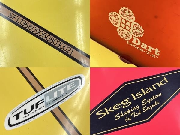 【引取限定】サーフテック SKEG ISLAND Tadashi suzuki 約290cm フィン付 サーフボード SURFTECH 中古 直 N8695874_画像9
