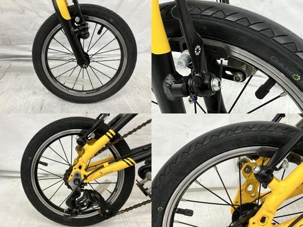 【動作保証】 DAHON K3 MODEL 折りたたみ自転車 イエロー サイクリング ダホン 中古 K8610303の画像8