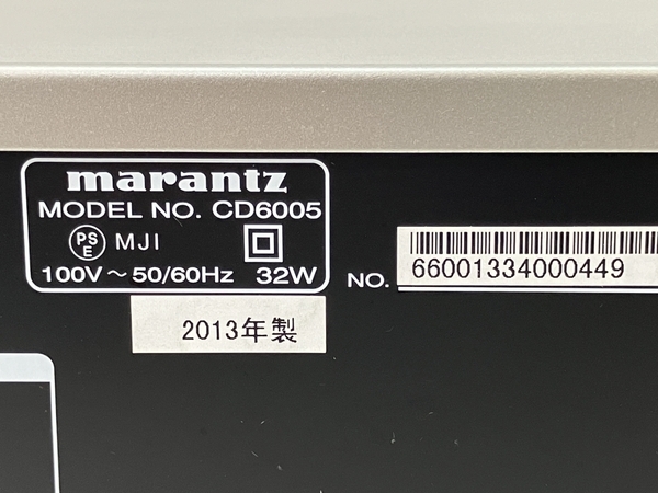 【動作保証】marantz CD6005 2013年製 CD プレイヤー リモコン付き マランツ 中古 良好 Z8712321_画像3