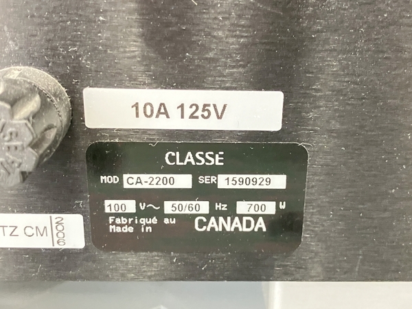 【動作保証】 Classe CA-2200 クラッセ 100V 50/60Hz 国内仕様 パワーアンプ カナダ製 中古 美品 W8699335の画像9