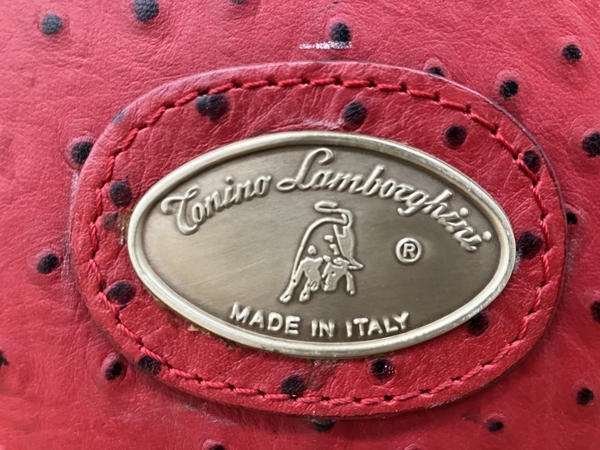 【引取限定】Tonino Lamborghini Formitalia フォルミタリア ソファ ランボルギーニ 赤 イタリア ミラノ製 オーストリッチ? 直 B8406459の画像8