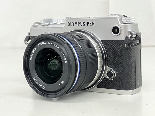 【動作保証】OLYMPUS オリンパス PEN-F シルバー M.ZUIKO DIGITAL 9-18mm 4-5.6 レンズセット 中古 良好 K8706925_画像1