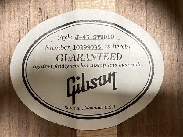 【動作保証】 Gibson J-45 Studio Walnut Burst 2019年製 アコースティックギター ハードケース付き 良好 中古 H8681102の画像6