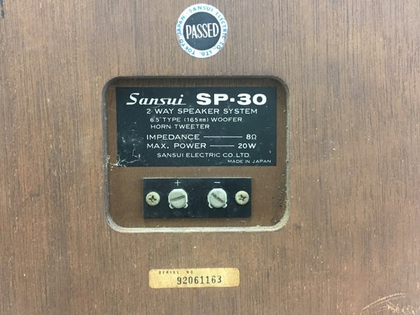 【動作保証】sansui SP-30 スピーカーペア バスレフ型 昭和 レトロ 中古 T8644839の画像7