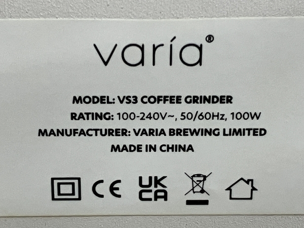 【動作保証】Varia VS3 COFFEE GRINDER 電動コーヒーグラインダー 電動ミル 家電 中古 良好 S8682718の画像6