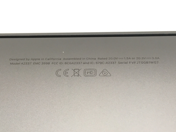 【動作保証】Apple MacBook Air M1 2020 Z124000E8 ノートPC Apple M1 16GB SSD 1TB Ventura 中古 良好 T8669960の画像9