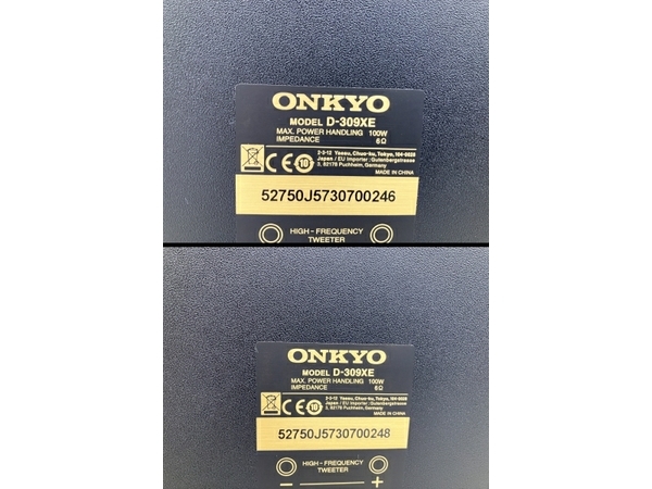 【引取限定】【動作保証】 ONKYO D-309XE 2WAY トール スピーカー ペア ピアノブラック 音響機器 オーディオ オンキョー 中古 直 O8744423の画像9