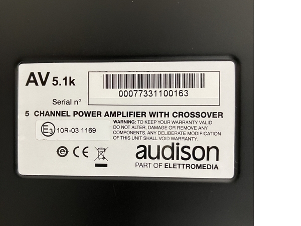 Audison Voce AV5.1K マルチチャンネル パワーアンプ アンプ 音響機材 オーディソン ジャンク B8747171の画像6