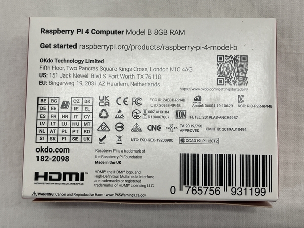 【動作保証】Raspberry Pi 4 Computer model B 8GB RAM element14 未使用 未開封 W8757065_画像4