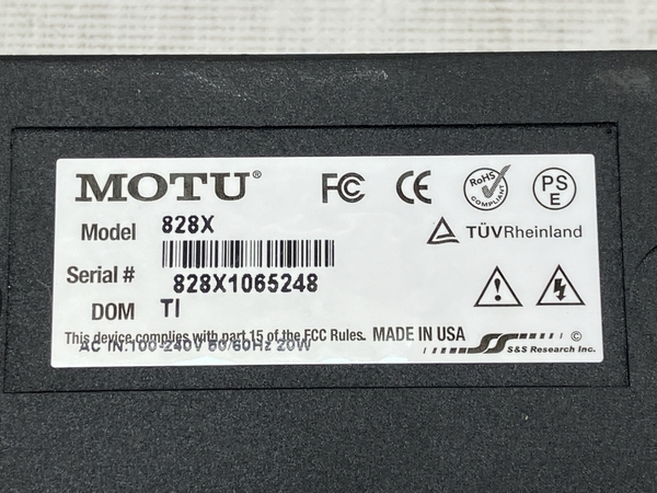 【動作保証】MOTU 828x オーディオインターフェース 音響機材 モツ ジャンク W8618823の画像8