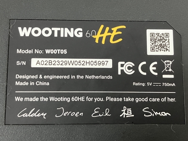 【動作保証】Wooting 60HE W00T05 ゲーミングキーボード ラピッドトリガー搭載 US 配列 キーボード 中古 O8688718_画像3